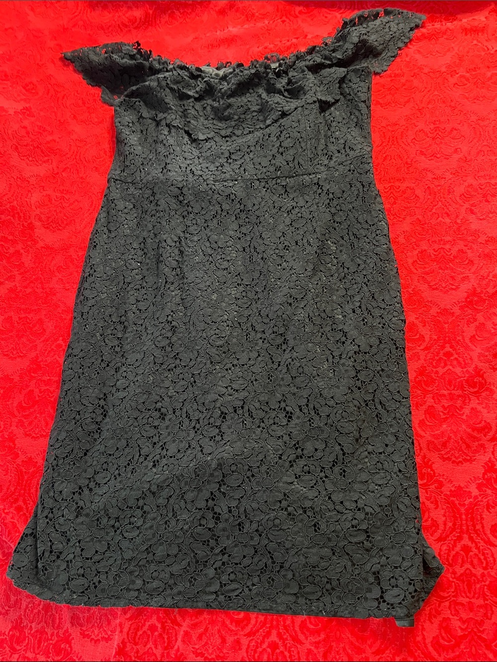 City Chic Black Lace Off-Shoulder Dress Women's Size 18
